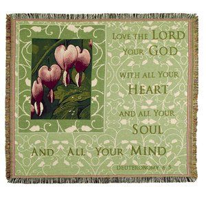 NWT Tapestry Throw Love the Lord Deuteronomy 50x60 inches